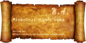 Miskolczi Ajnácska névjegykártya